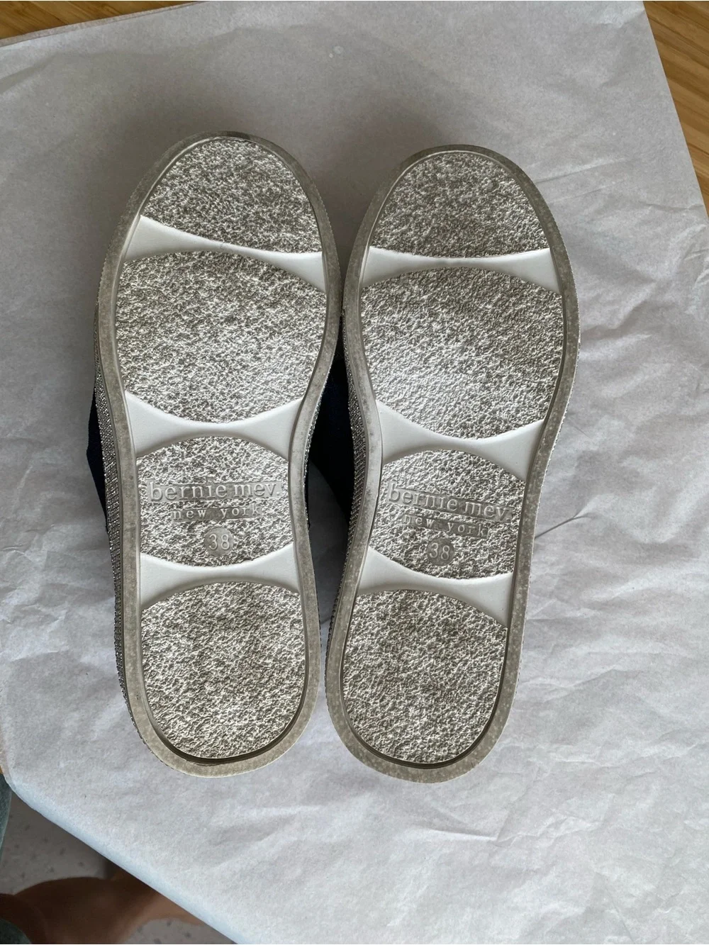 bernie mev. Kids Navy Knit Bow Slip-On Sneakers EU size 38 US approx 7.5